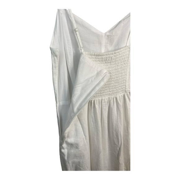 J. Crew Factory Linen Blend Slip Midi Dress in White Size 6 NWT - Picture 10 of 14